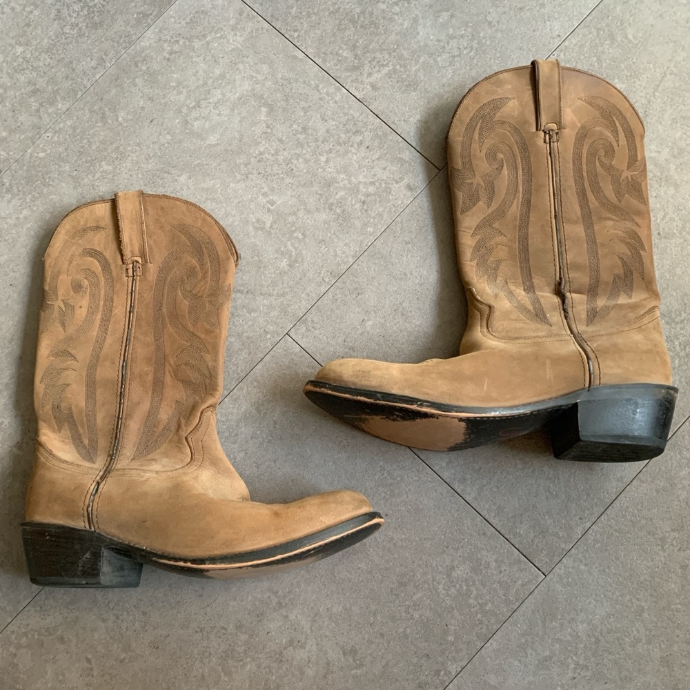 Mens Redhead Cowboy Western Leather Pull On Boots